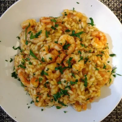 risoto de langosta y camaron